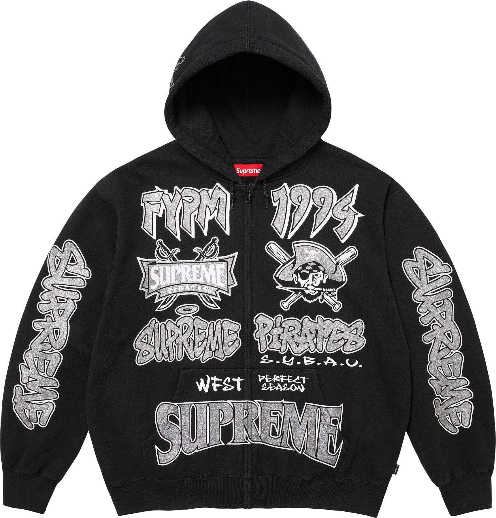 Pirates Zip Up Hooded Sweatshirt view 2